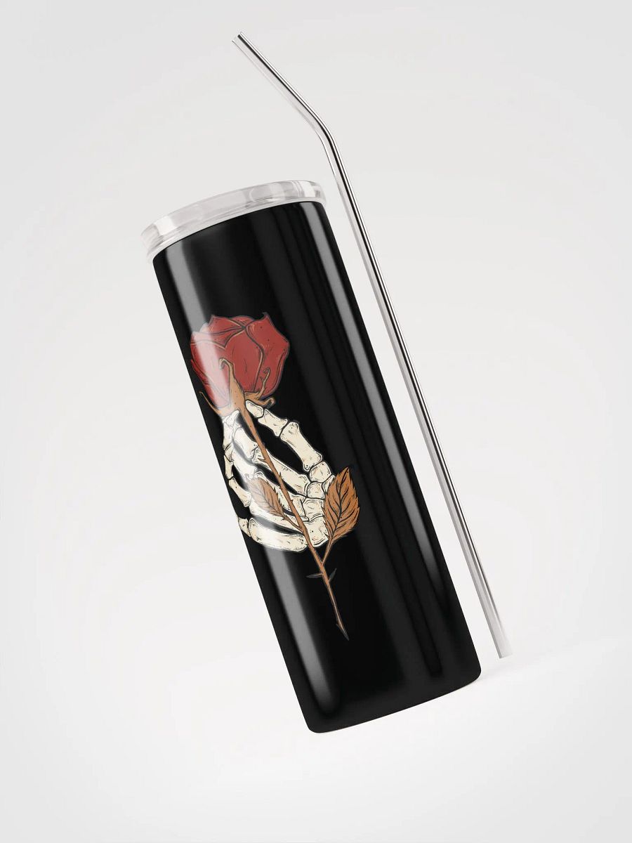 Gothic Romance: Skeleton Hand & Rose Stainless Steel Tumbler for Valentine's product image (3)