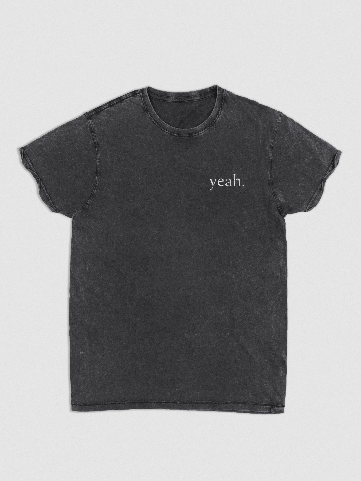 “yeah.” Embroidered Distressed Tee product image (3)