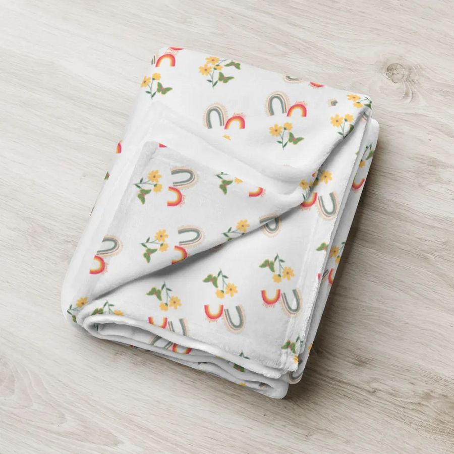 Rainbow Floral Blanket product image (18)