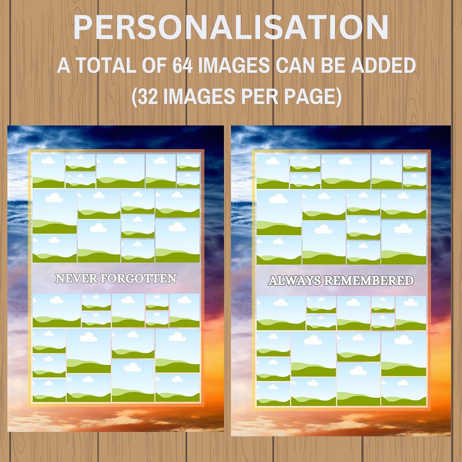 Magic Sky Funeral Photo Collage Sign Set Canva Template product image (7)