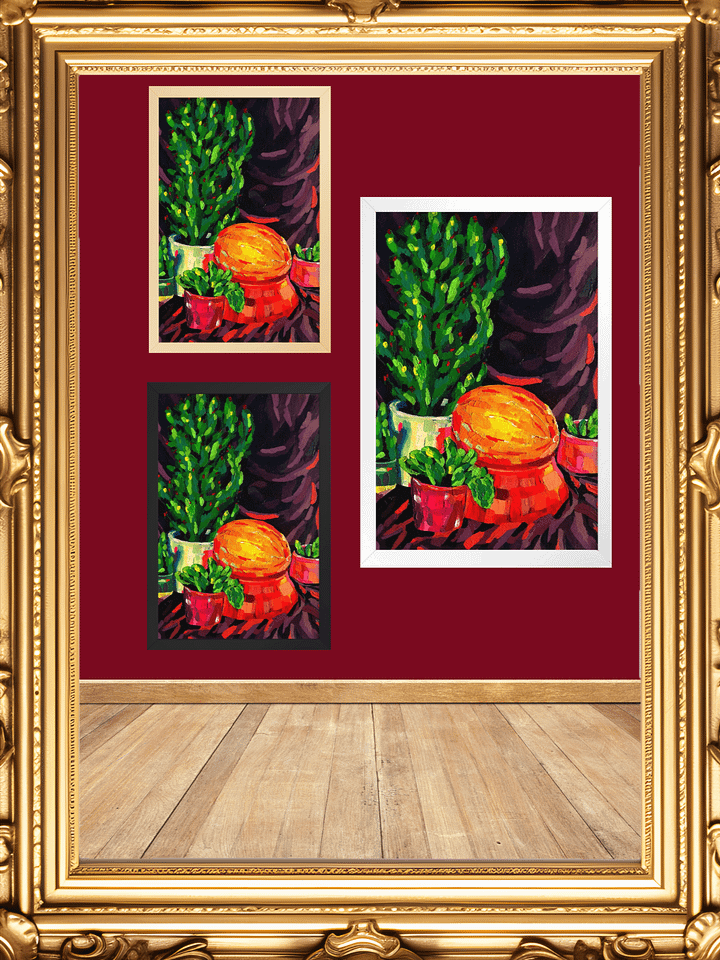 Eclectic Colorful Cacti Garden Framed Print product image (2)