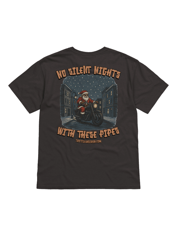 Throttle & Iron “No Silent Nights with These Pipes” Pocket Tee product image (2)