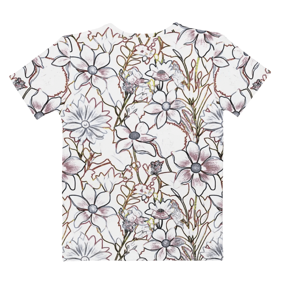 Line art White and Brown/Gray Floral/All-Over Print Scrunchie by Sublicolor product image (6)