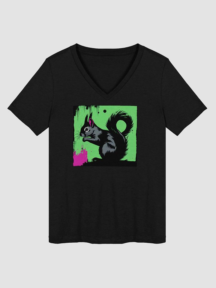 Whimsical Squirrel Silhouette V-Neck Tee product image (1)