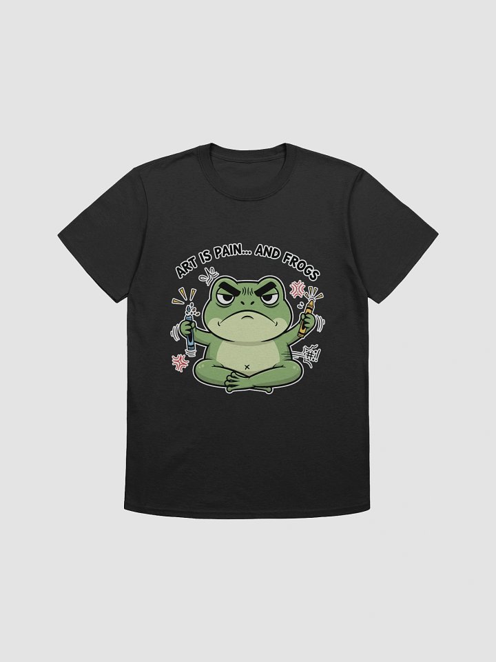 Grumpy Frog with Crayons Unisex T-Shirt product image (1)
