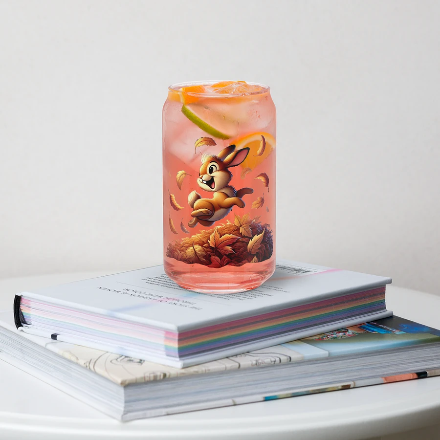 Autumn Leaves Bunny Rabbit Glass with Optional Lid and Straw product image (34)