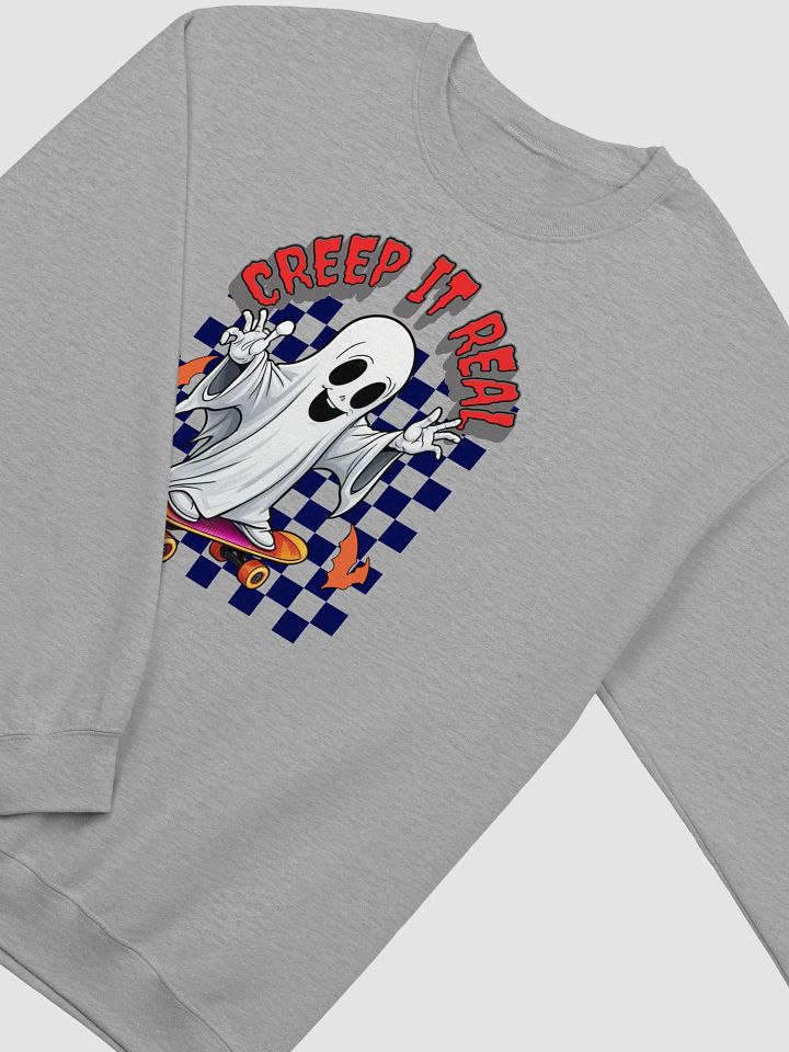Creep It Real Spooky Skater Ghost Crewneck Sweatshirt product image (16)