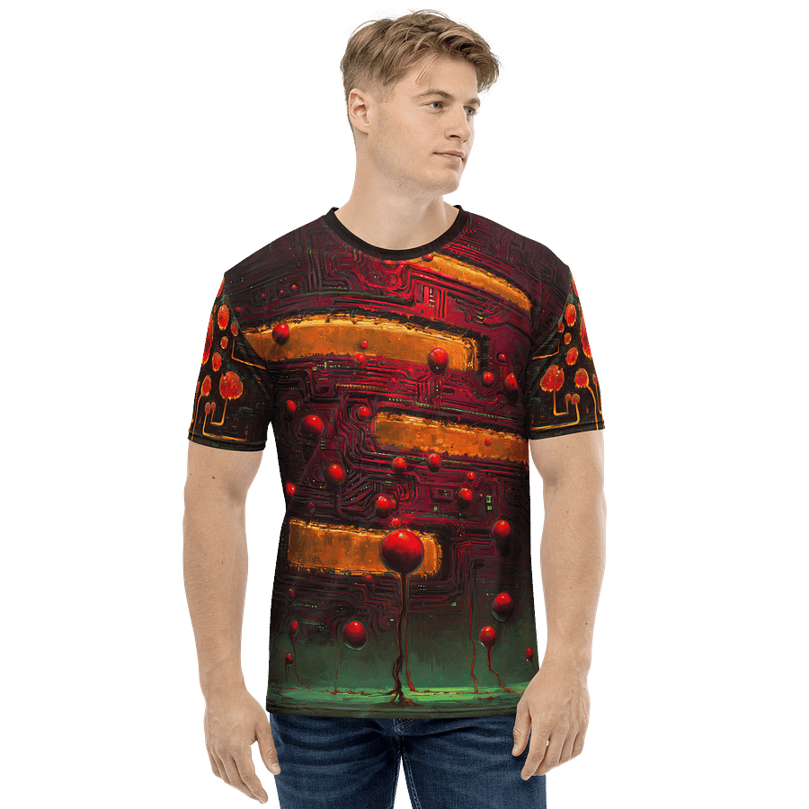 Neural Bloom – BioCircuit Techscape T-Shirt product image (2)