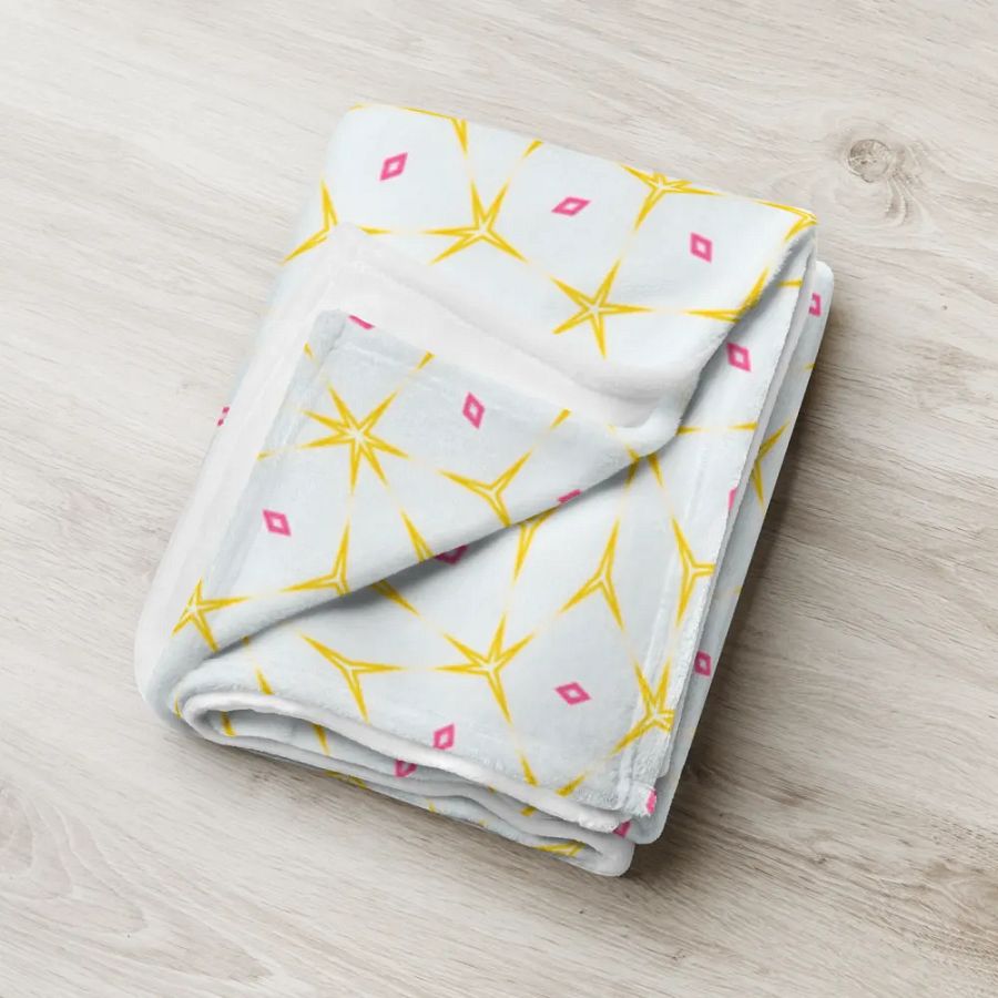 Yellow & Pink Octagonal Diamond Throw Blanket product image (7)