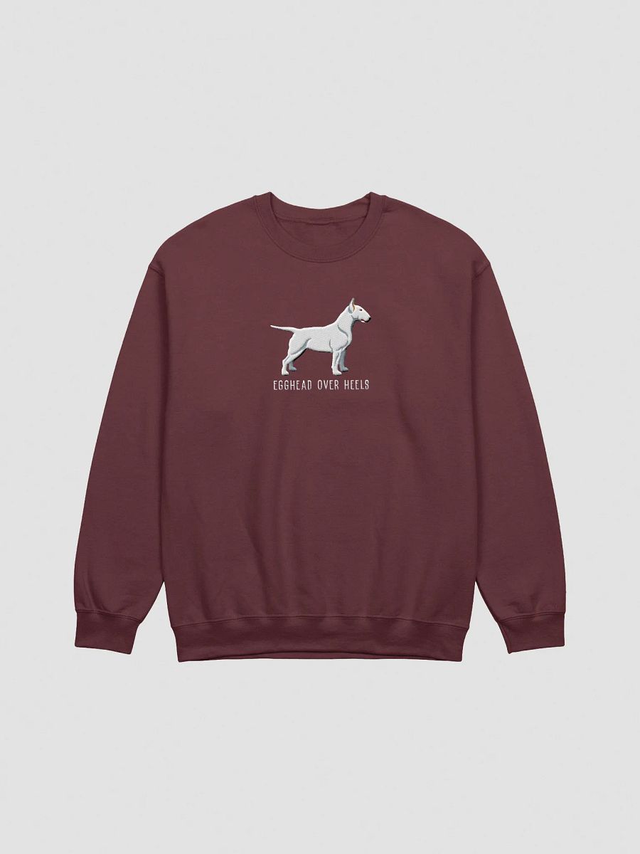 Egghead Over Heals Sweatshirt (Embroidered) of an English Bull Terrier(White) product image (7)