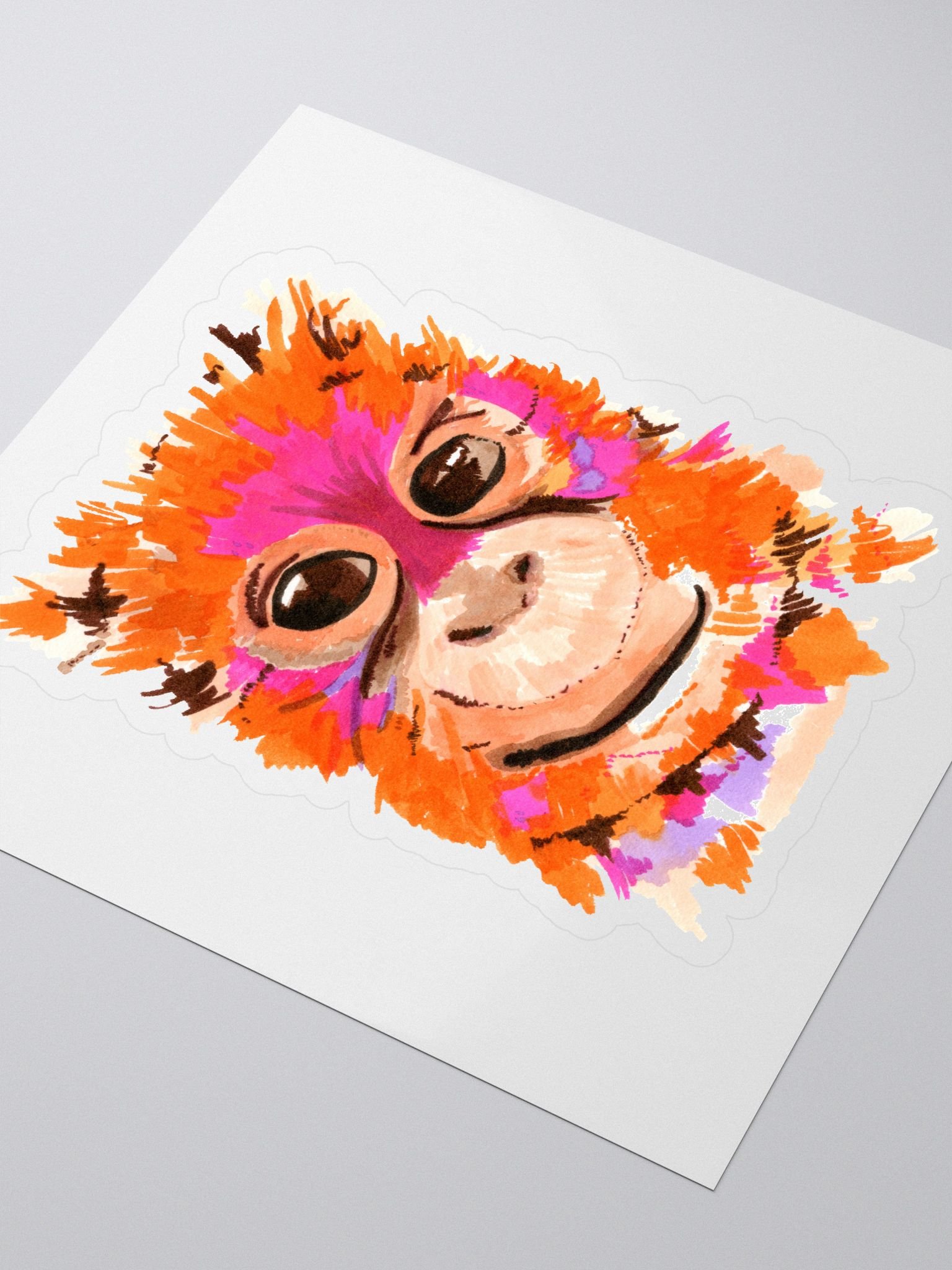 Orangutan Watercolour Sticker product image (3)