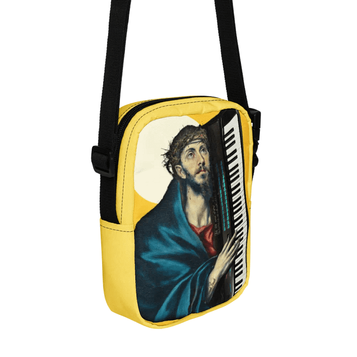 Christ Carrying the DX7 by Frank Fonik, Techno EDM Utility Crossbody Bag product image (2)