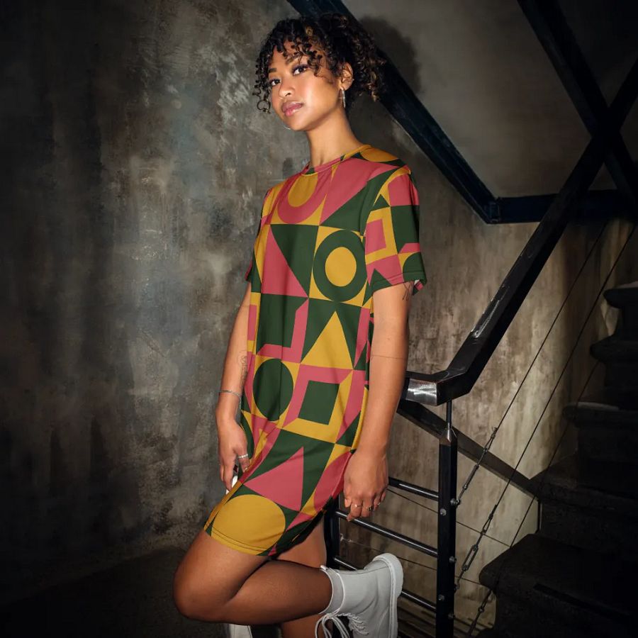 Geometric Galaxy T Shirt Dress product image (12)