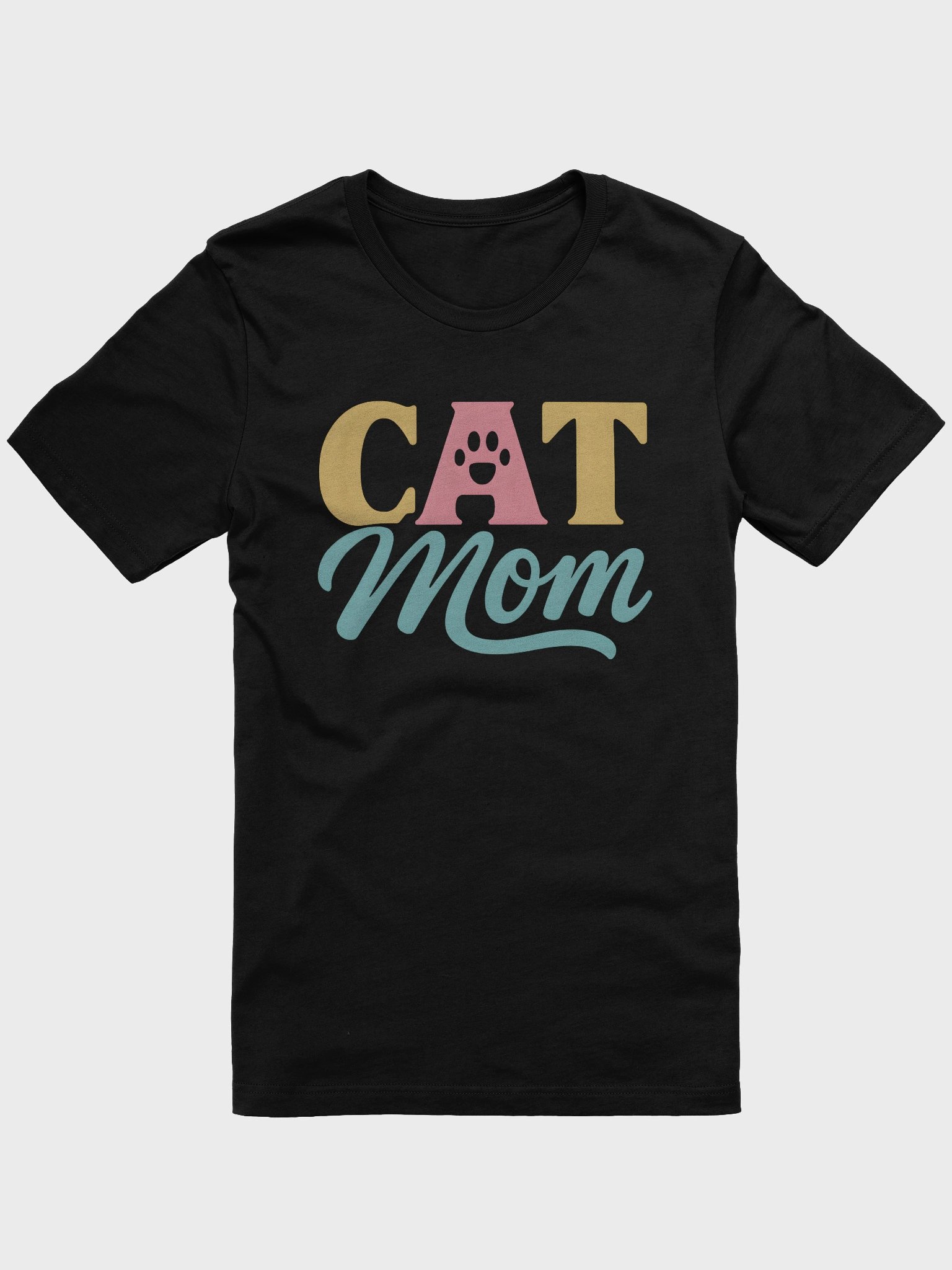 Cat Mom T-Shirt | Cute Pet Lover Tee with Paw Print | Gift for Cat Owners product image (1)