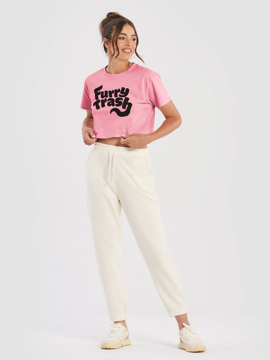 Furry Trash Crop Top – Bubble Logo (Black Print) product image (21)