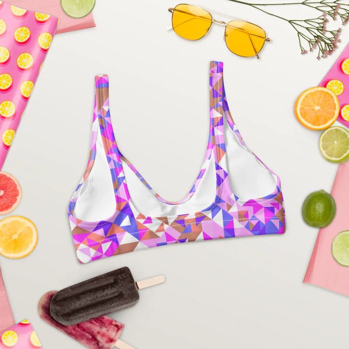 Colorful Vector Patterns Design Padded Bikini Top - v4 product image (2)