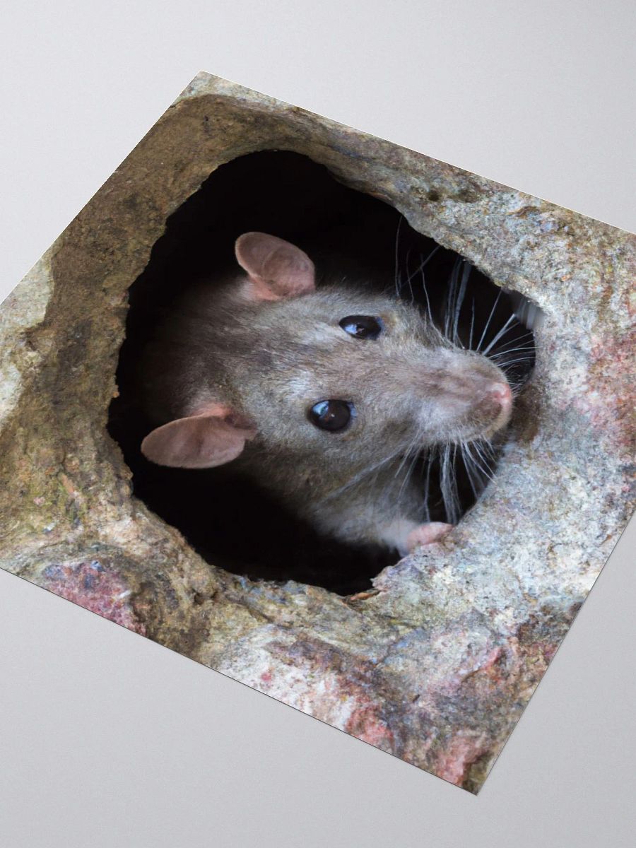 brown rat in hole sticker product image (8)