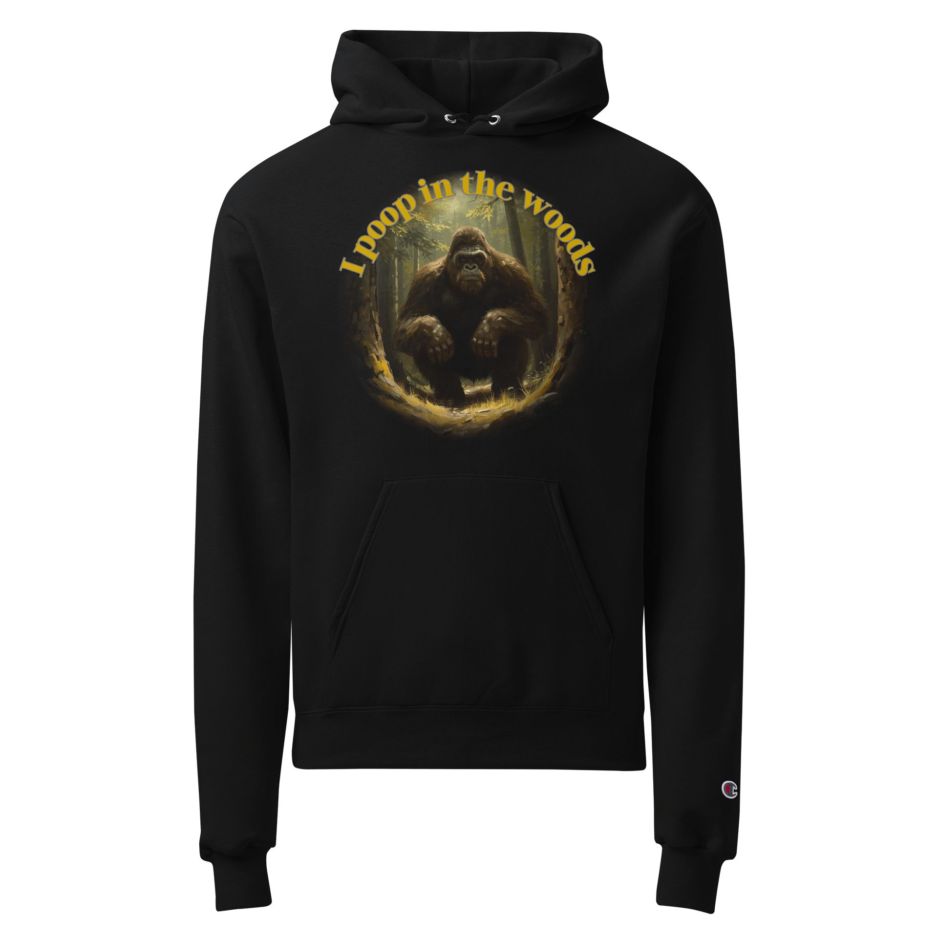 I poop in the woods Printed Champion Hoodie product image (1)