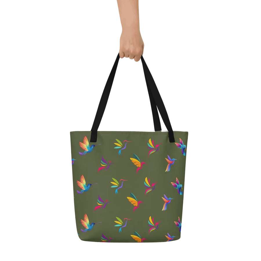 Rainbow Birds All-Over Tote Bag for hummingbird lovers product image (7)