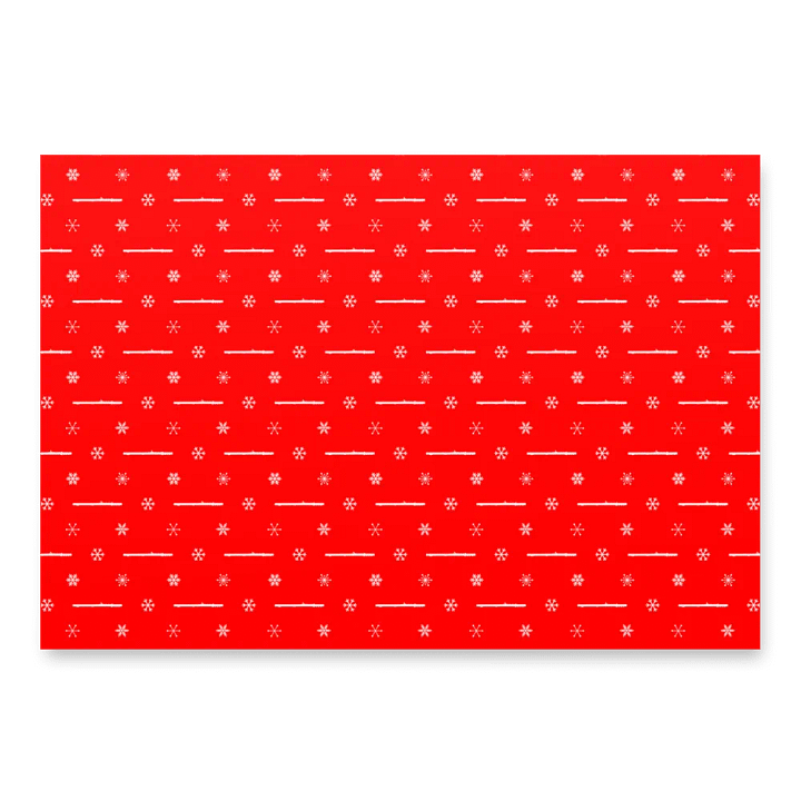 Flutes and Snowflakes - C Flute - Red Gift Wrap Paper product image (2)
