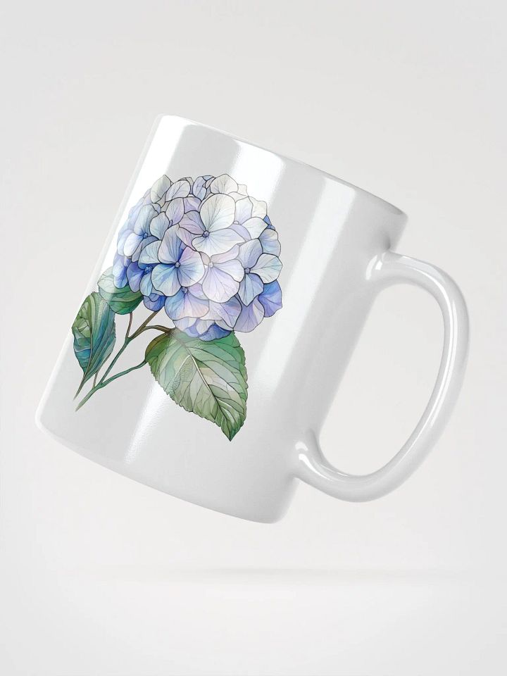 Stained Glass Hydrangea White Glossy Mug product image (4)