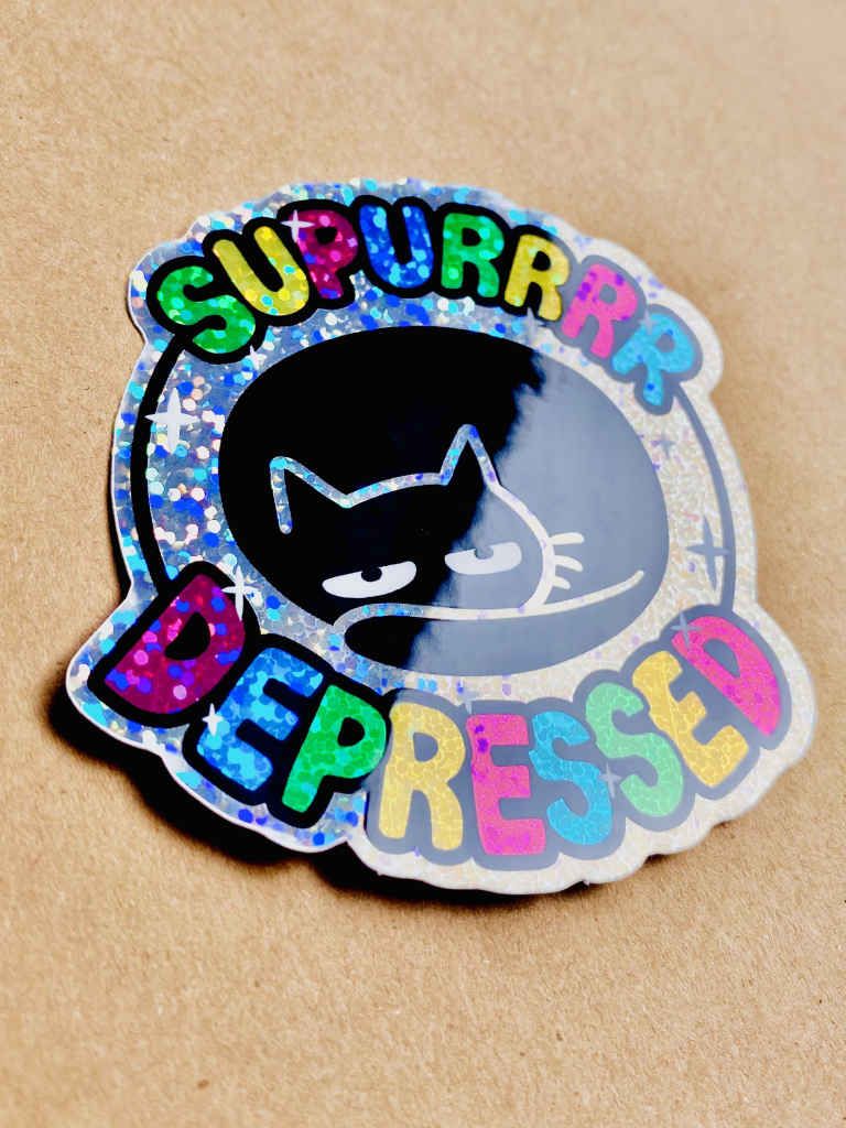 Supurrr Depressed Glitter Sticker product image (2)