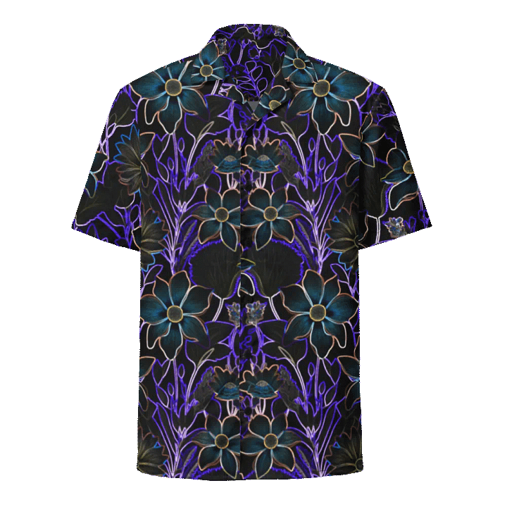 Trippy Floral Purple,Teal/Hawaiian Shirt by Sublicolor product image (2)