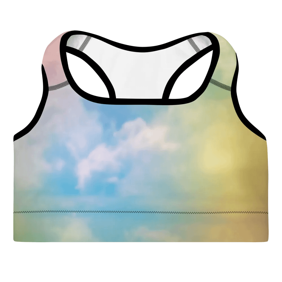 Blur cloud rainbow Design Padded Sports Bra - v10 product image (3)