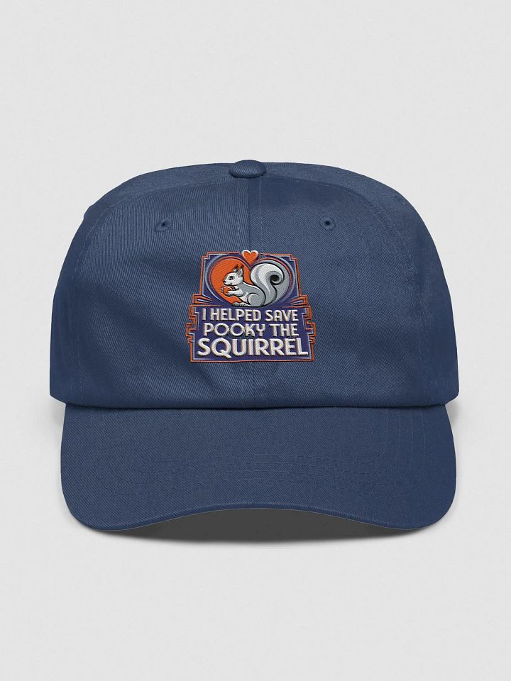 Baseball Hat: I helped Save Pooky the squirrel. Navy and Red. product image (1)