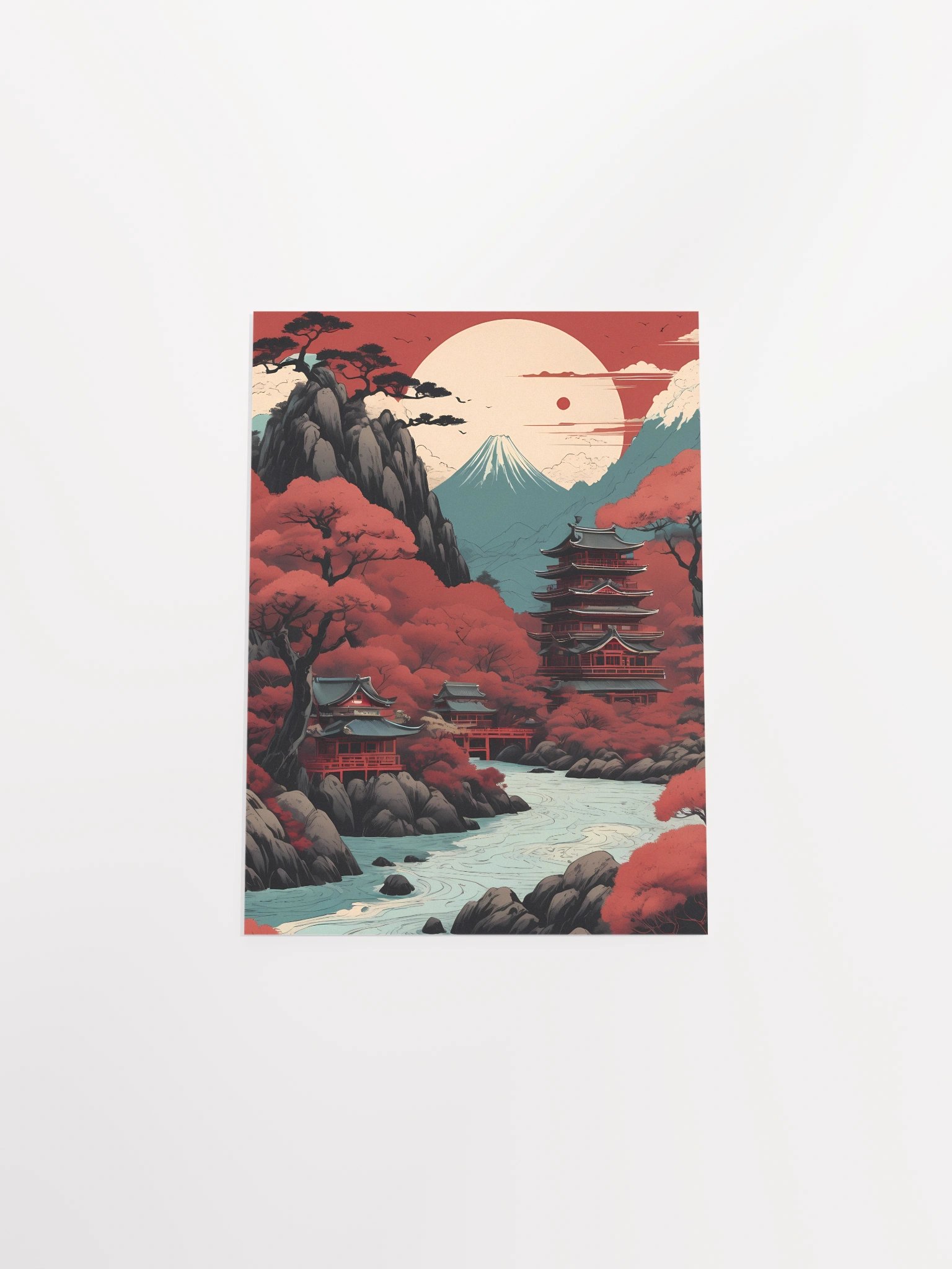 Serene Sunlit Pagodas Poster product image (8)