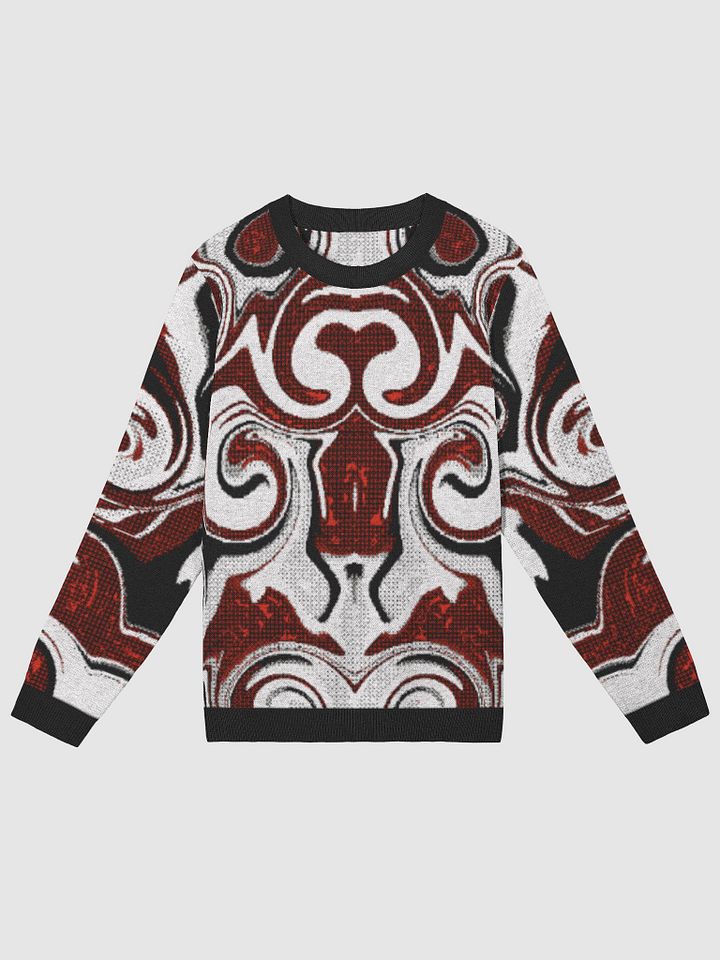Swirling Red Classic Knit Crewneck Sweater product image (2)