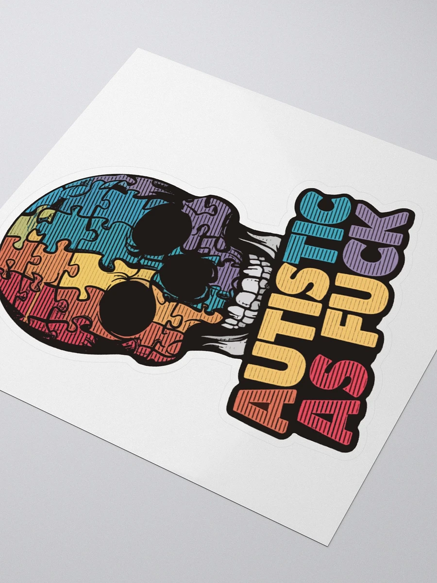 Autistic As Fuck Puzzle Piece Skull Vinyl Sticker product image (8)