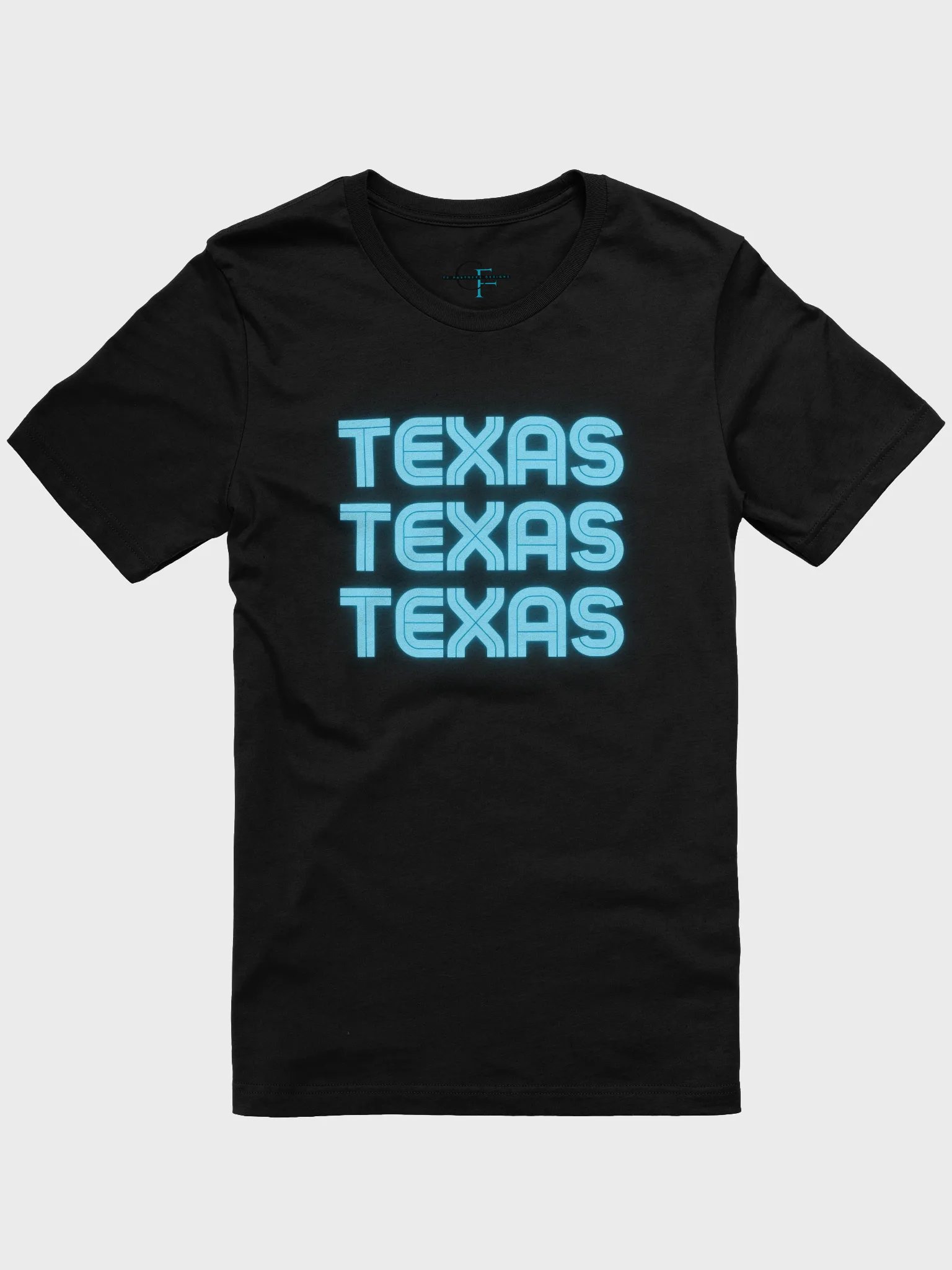 💙 Triple Texas Neon Glow T-Shirt | Bella+Canvas Unisex Tee | Colo Pro Font in Blue Neon product image (1)