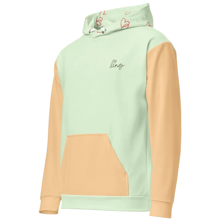 Lingling Kwong Heart Design Unisex Hoodie (Green & Brown) product image (3)