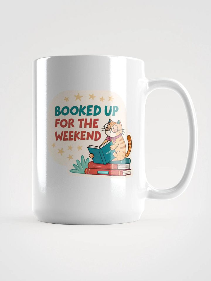 Bookworm Cat White Glossy Mug product image (1)
