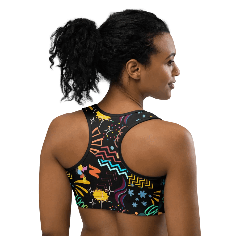 Vibrant Doodle Art Sports Bra product image (4)
