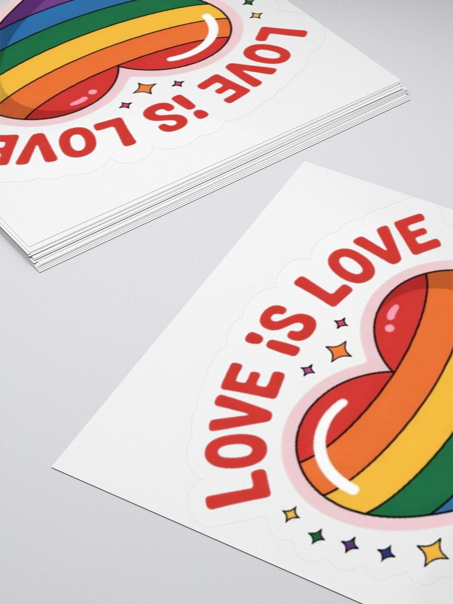 Exclusive 'Love is Love' Rainbow Heart Sticker – High-Quality Vinyl for Indoor Use product image (12)