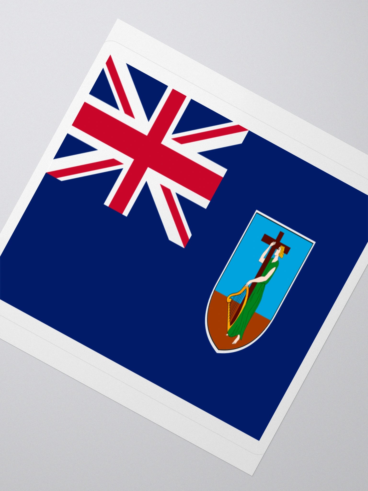 Exclusive Montserrat Flag Kiss-Cut Sticker by TDS Music - Unique Design (3" x 3", 4" x 4", 5.5" x 5.5") product image (5)