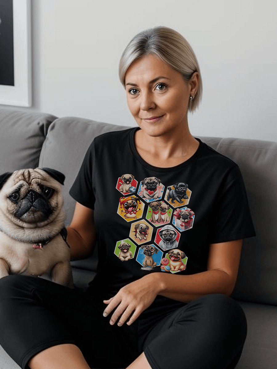 Funny Cute Pugs in Cubes for Anyone Who Loves Their Pet Pug T-shirt Tee product image (1)