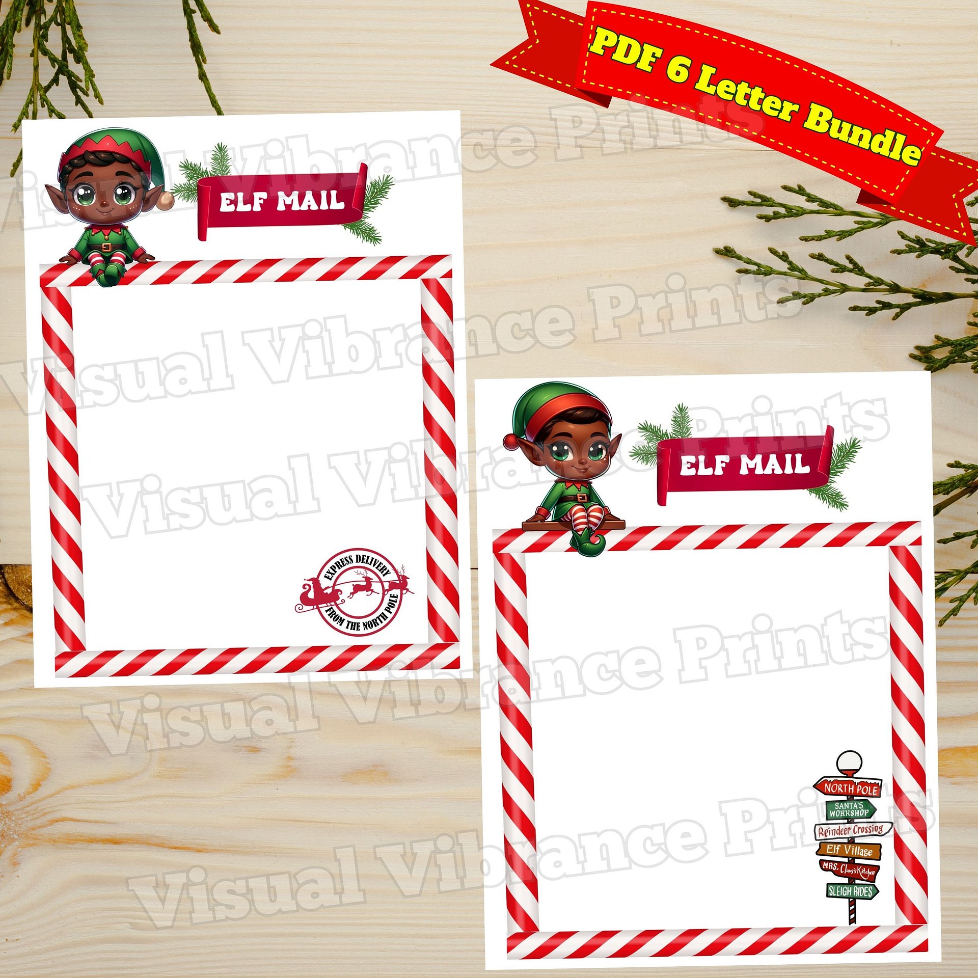 African American Elf Letter Bundle PNG , INSTANT DOWNLOAD product image (3)