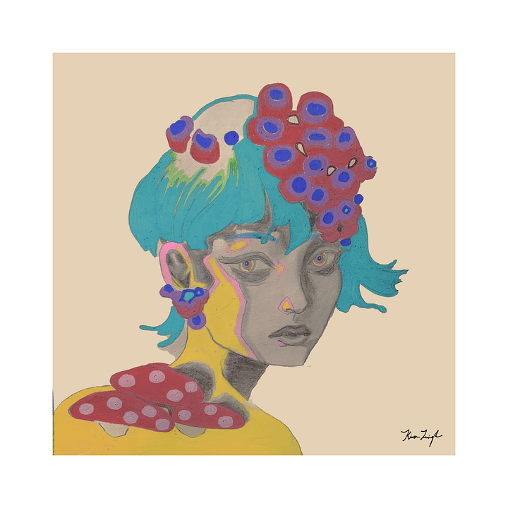 The Girl With the Mushroom Earring Original Artwork product image (2)