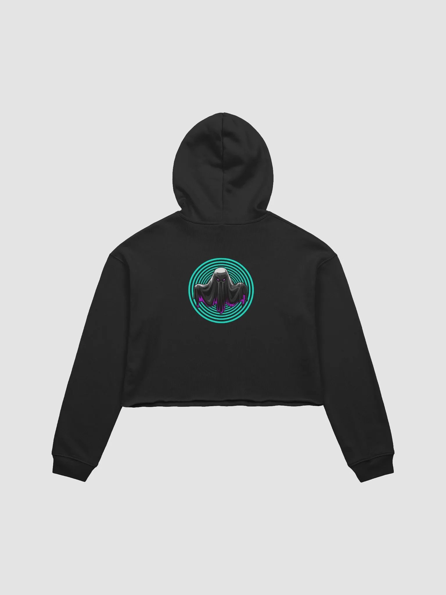 Cyan Scream Gh0stie Crop Hoodie- Black product image (2)
