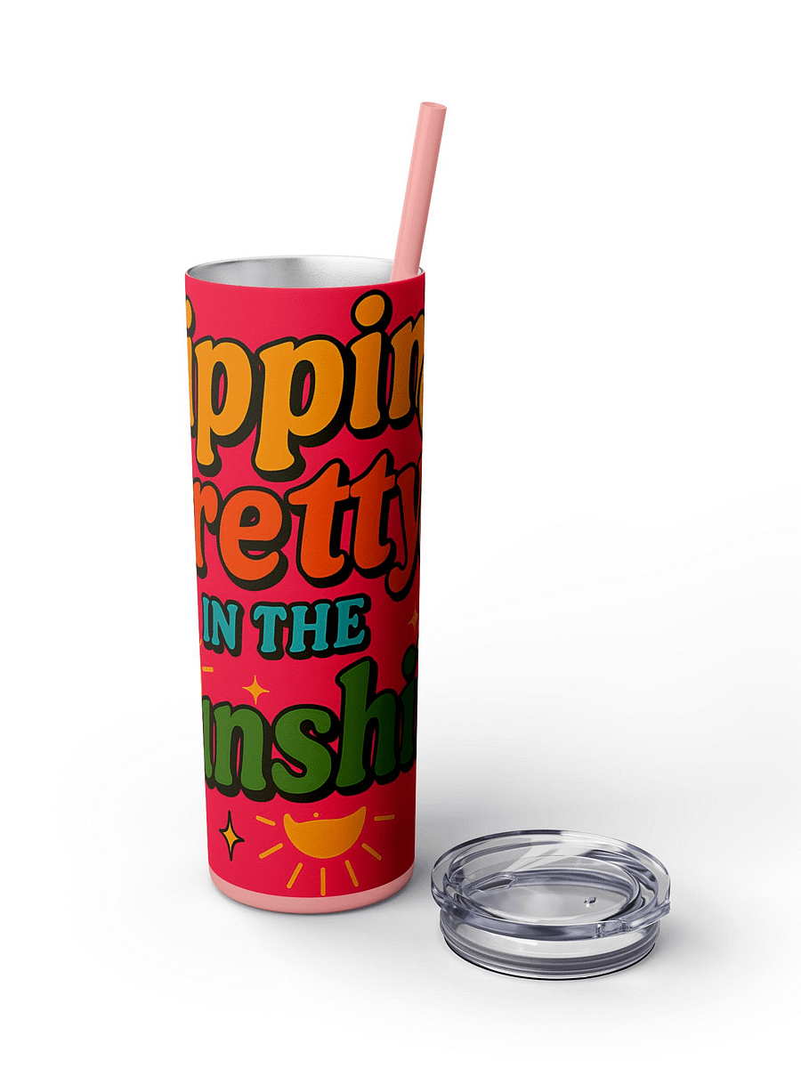 Sippin’ Pretty in the Sunshine Tumbler Wrap Bright Summer Drink PNG Sublimation Design product image (4)