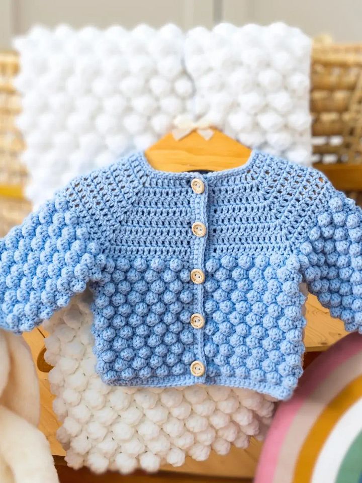 Crochet Pattern: Bobble Baby Cardigan product image (1)
