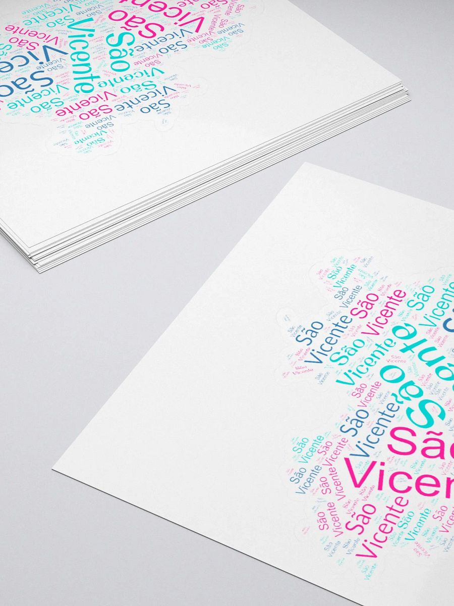 São Vicente Word Cloud Fish Kiss Cut Stickers product image (2)