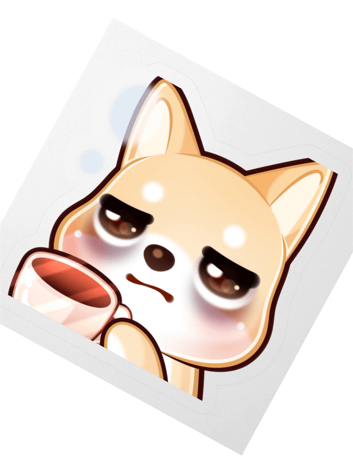 Shiba Coffee Emote Sticker product image (3)