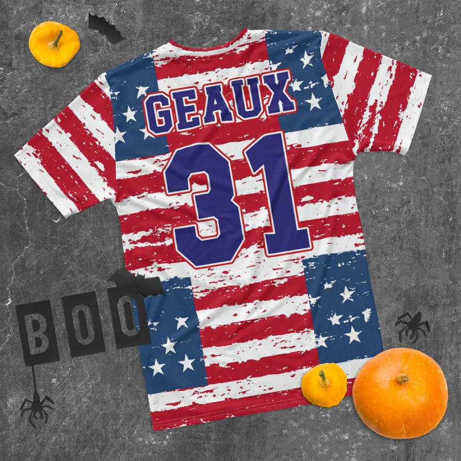 Geaux 31 (On Back) - Flag Style Pattern Tee product image (10)