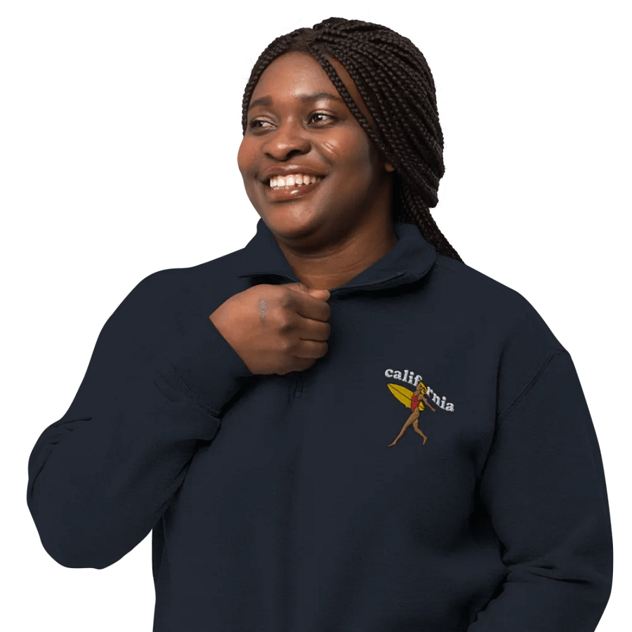 California Surfer Girl Left Side Embroidery Half Zip product image (6)