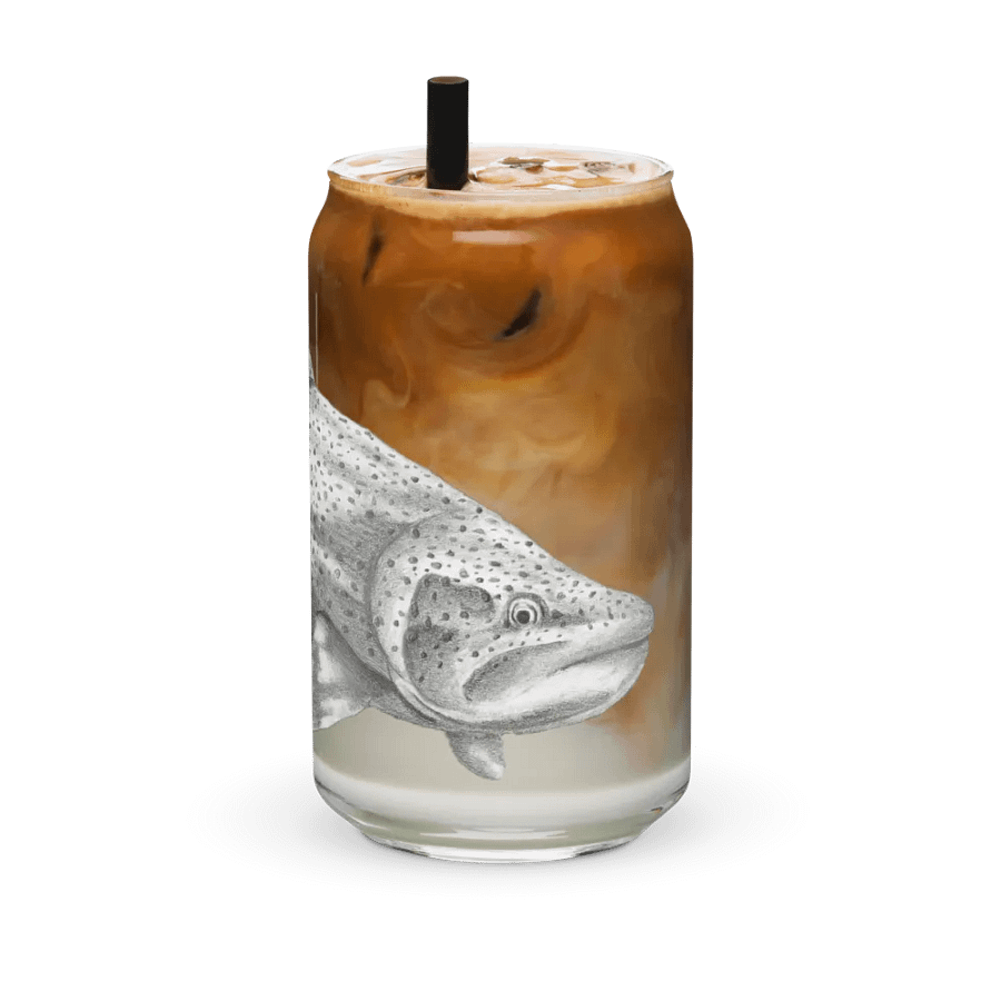 Trout Drawing Glass Can Cup product image (42)