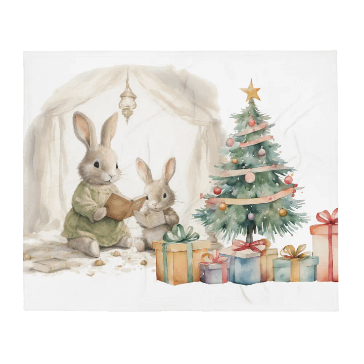 Cozy Rabbit Reading Time Throw Blanket product image (2)